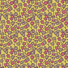 Playful Floral Vines Seamless Pattern