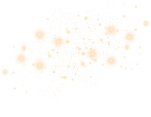 Glowing golden particles isolated on a transparent background. Seamless shiny multicolored sparkles surface background 
