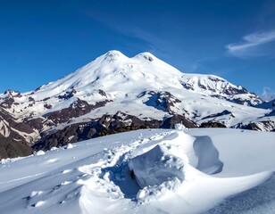Mount Elbrus  Majestic Snowcovered