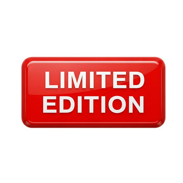 Shiny Red Button with the Words Limited Edition on it
