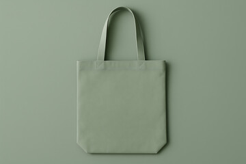 Sage green tote bag mockup for branding presentation and eco conscious design