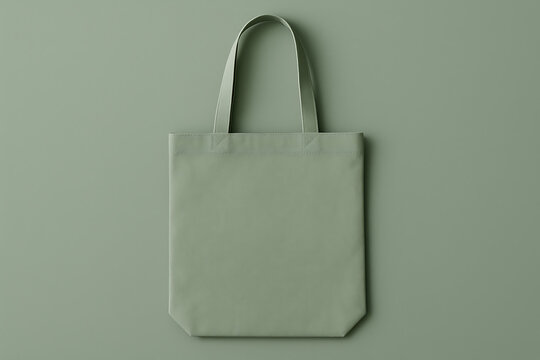 Sage green tote bag mockup for branding presentation and eco conscious design