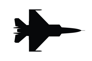 Military fighter jet airplane icon for ui and infographics, minimalist vector symbol