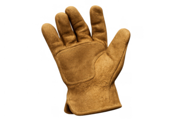Brown suede leather work glove providing hand protection and safety for construction, gardening, and diy projects