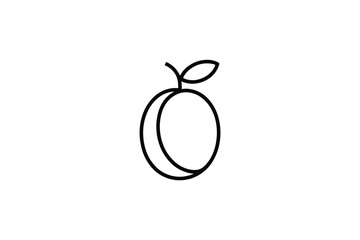 Food and fruit symbol for healthy eating app ui, minimalist line icon
