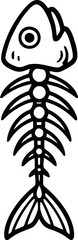 
Fish Skeleton Outline Icon Anatomy, Marine Biology, and Fishing Catch Vector
