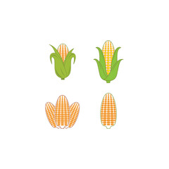 Four stylized images of corn