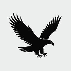 Flying eagle bird symbol for logo design and branding, minimalist vector icon