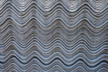 The pattern of roofing sheet that is created by stacking them on top of each other.