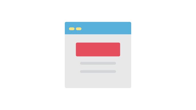 A web page with a red button, suggesting an interactive element for users.