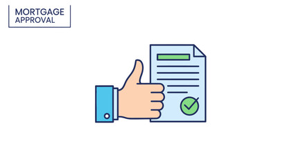 Mortgage Approval Document with Thumbs Up Gesture.