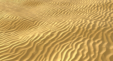 Fototapeta premium Golden Desert Sand Dunes Ripple Texture Background for Nature and Travel Design