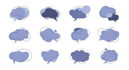 Obraz premium Get your message across with these modern speech bubbles for social media, websites, and apps, perfect for creative communication and stylish design!