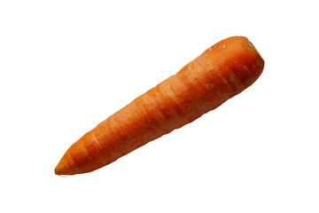 whole raw carrot isolated on white