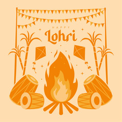 vector happy lohri poster template