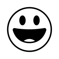 Vector solid black icon for Grinning face