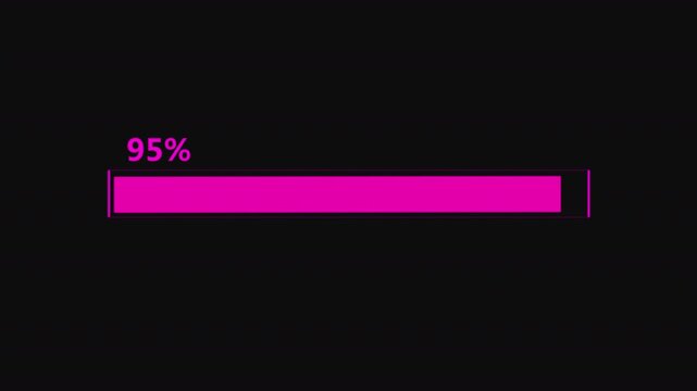 Loading bar  purple blue gradient electric loading bar animation on transparent alpha background, glowing lights progress bar