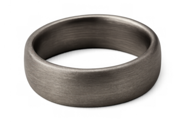 Matte wedding band for him or her, simple brushed metal style ring symbolizing commitment and celebration