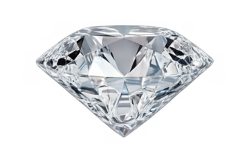 Diamond brilliant cut showcasing clarity and luxury on a transparent background, symbolizing wealth and engagement