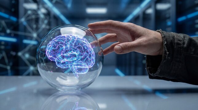 Artificial Intelligence Brain Network – Data Processing and Future Technology Concept