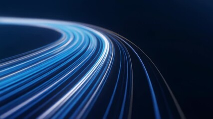 Dynamic blue light trails creating an abstract motion background for technology and creativity - Powered by Adobe