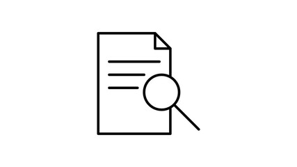 Search document icon featuring a magnifying glass, indicating the ability to locate information in a document. - Powered by Adobe