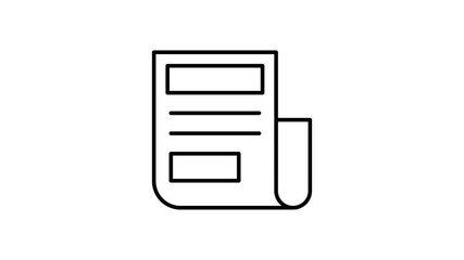 Newspaper icon featuring a prominent red button, symbolizing news alerts or updates.