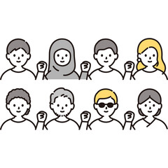 set of funny cartoon people