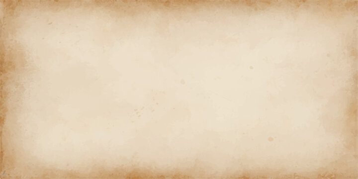 A rough, stained, and aged antique parchment texture or vintage brown paper background with a grunge pattern
