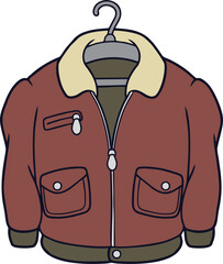 Brown Winter Jacket on Hanger