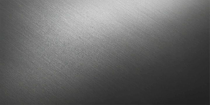Brushed silver steel plate with a dark metallic textured background pattern
