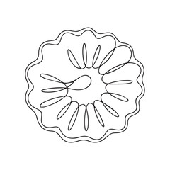 One continuous line illustration of an food , isolated on white background.