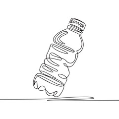 One continuous line illustration of an bottle , isolated on white background.