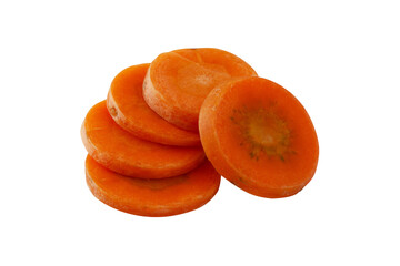 sliced fresh carrot isolated on white