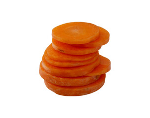 pile of slice carrot isolated