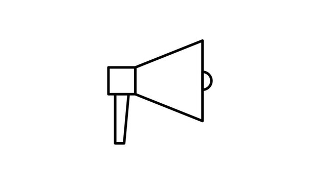 Megaphone icon in vector format, representing loudspeakers and public speaking.