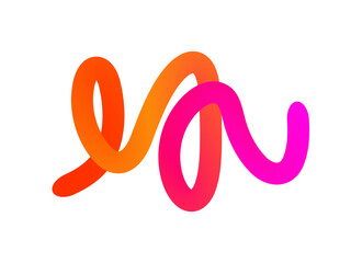 Bright abstract color line element with energetic gradient zigzag shape as geometric design element for logos posters interfaces packaging and high impact branding compositions