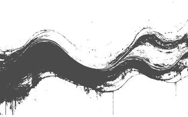 Wavy Dark Brush Stroke Texture on White Background, Abstract Ink Stroke Pattern, Grunge Artistic Texture for Posters, Flyers, and Digital Design.