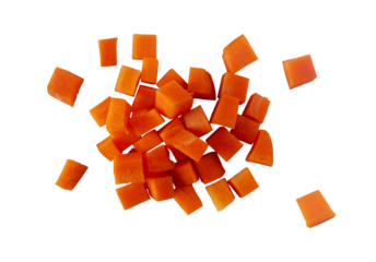 abstract cubes carrot isolated on white