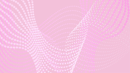 ドットの曲線とピンクの背景イラスト