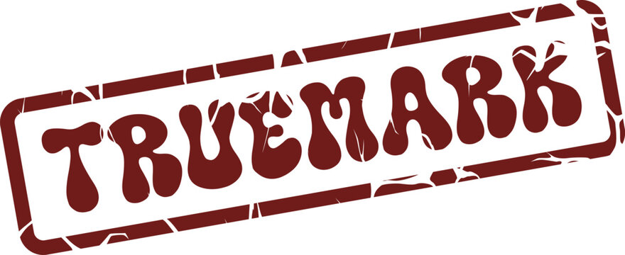 Authentic TRUEMARK vintage style stamp impression signifies quality assurance and genuine product recognition