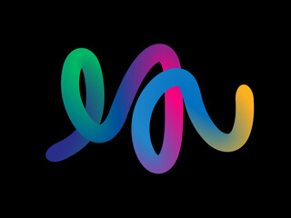 Rainbow gradient swirl line forming lively wave shapes ideal for celebration party carnival graphics vibrant posters banners and joyful creative design themes