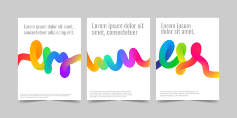 Vibrant wavy gradient shapes with colorful squiggle lines ideal for business event posters covers backgrounds and modern creative corporate design layouts