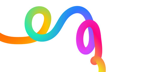 Gradient rainbow ribbon structure featuring elegant wavy geometric lines forming fluid motion shapes suitable for vibrant abstract decorative graphic design compositions