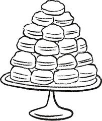 Sketch Christmas Eclair Dessert Tower
