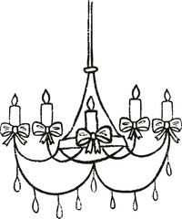 Sketch Christmas Chandelier with Bow