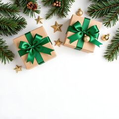 Christmas Boxes with Green Bows
