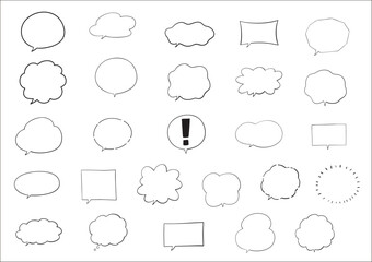 ゆるい手描きの吹き出しセット