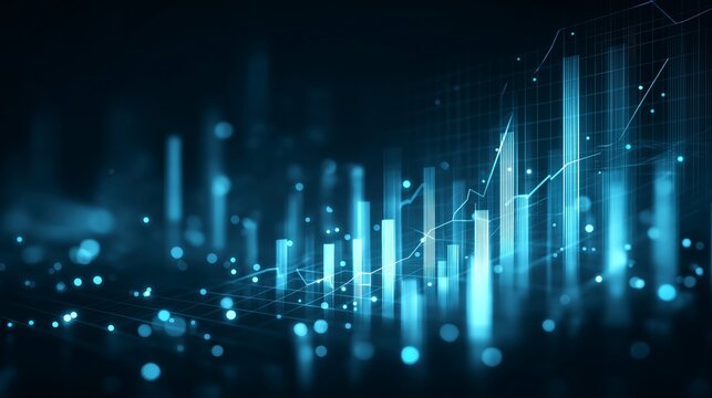 成長を示すビジネスグラフとデータ分析イメージ