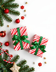 Christmas Gift Composition with Candy Canes Uhd